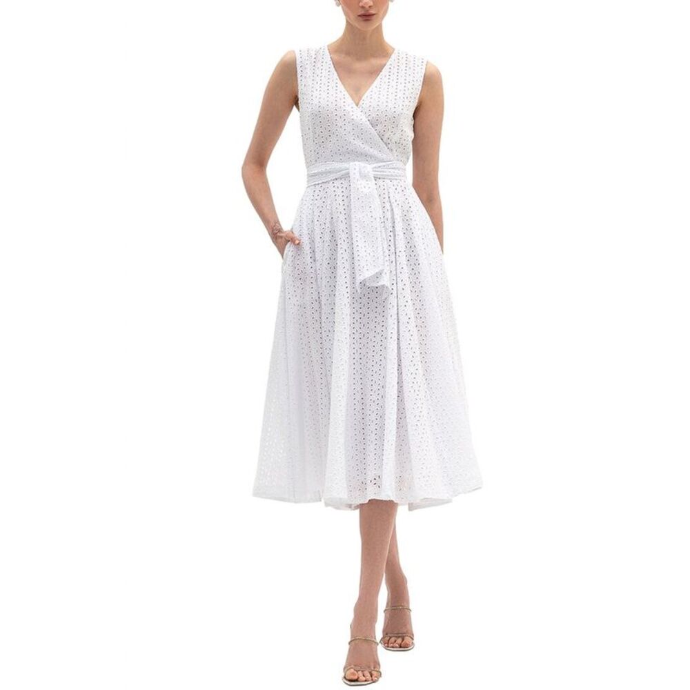 Bgl Womens  Sleeveless Midi Dress, White